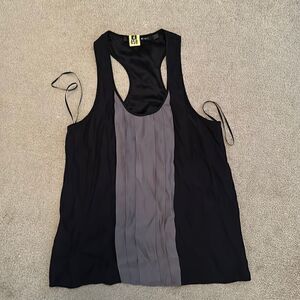 Bellatrix Black and Grey Silk Tank Fits Like Small